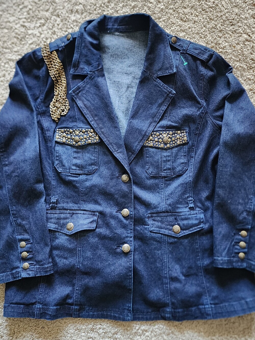 DG2 Diane Gilman Jean Jacket Women Size 2X Western Chic Glam Style Tag Removed